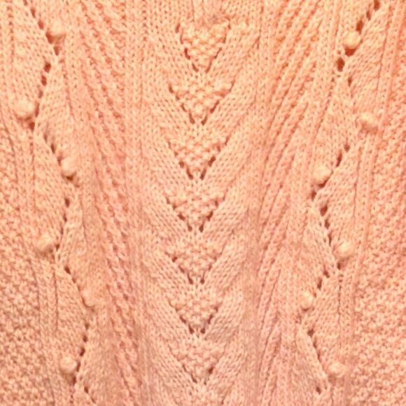 Gorgeous Hand Knit L Pink Cardigan with Crystal Buttons - SEE SIZE NOTE - Picture 4 of 4